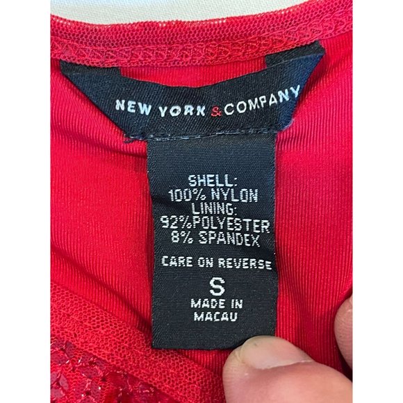 New York & Company Womens Sequined Tank Top Scoop Neck Wide Strap Red SZ Small - Picture 5 of 6